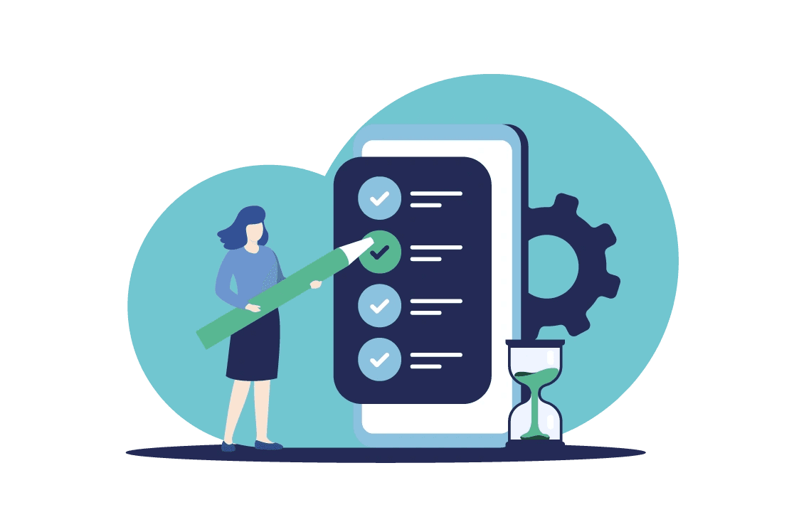 Sales team connecting with customers illustration